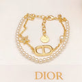 18K Dior Pearls Gold Chain Bracelet