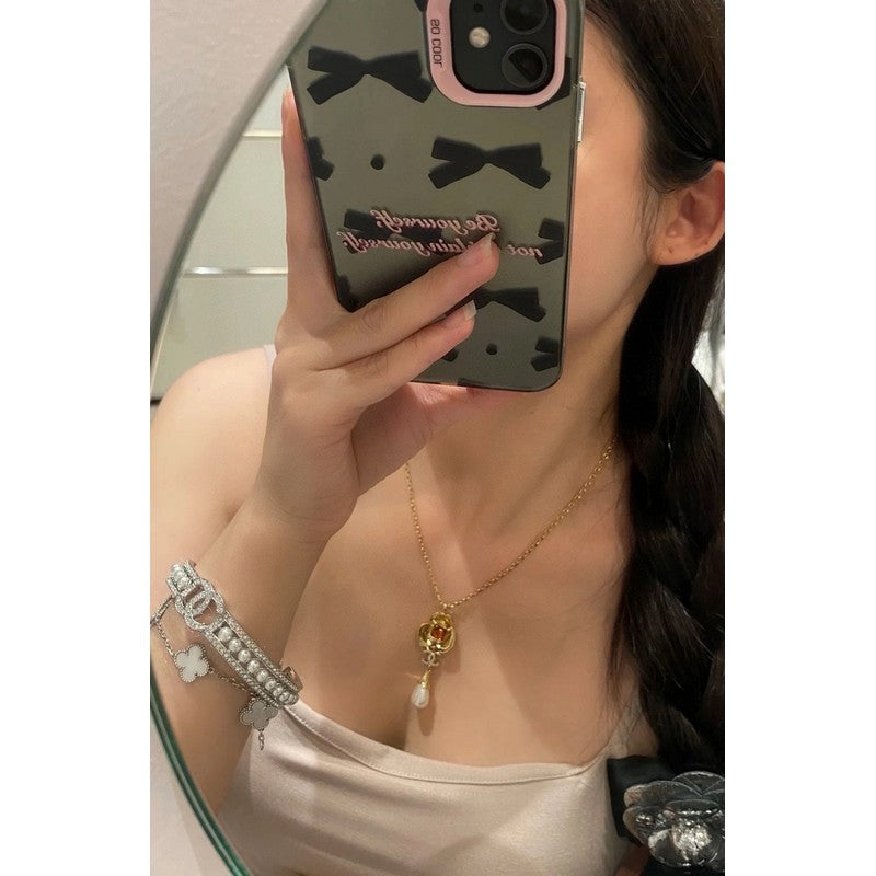 18K Chanel Pearl Open Cuff Bracelet