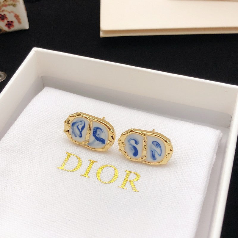 18K Dior Sky Blue Gold Earrings