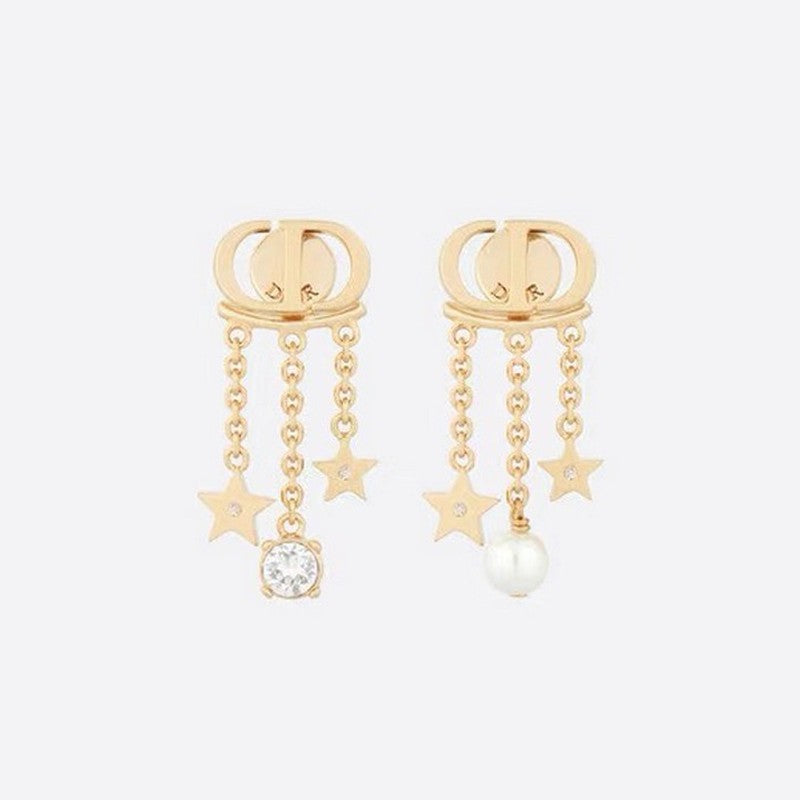 18K Dior Tribales Star Pearl Earrings