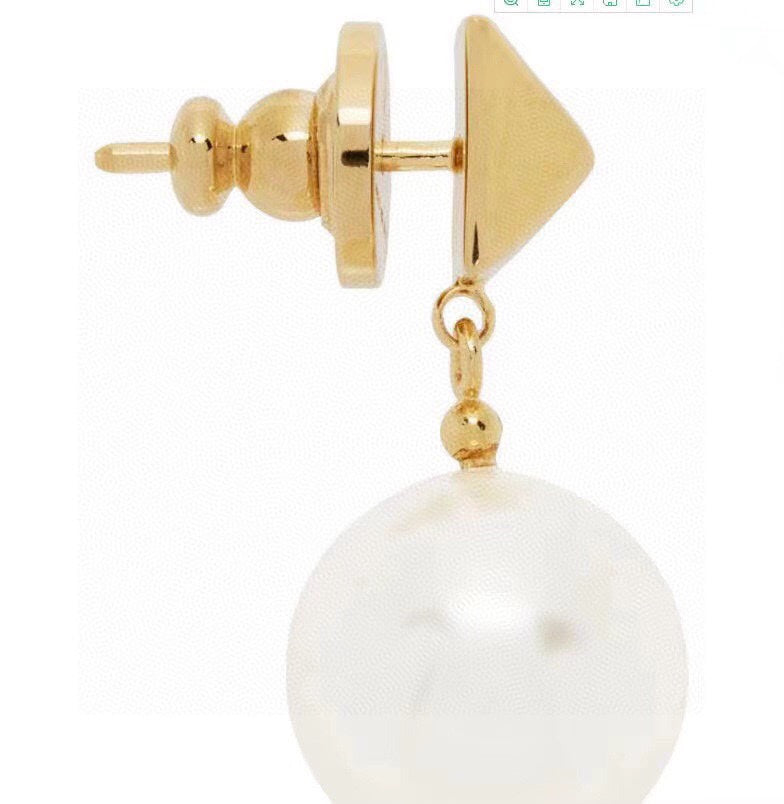 18K Valentino Vlogo Pearl Earrings