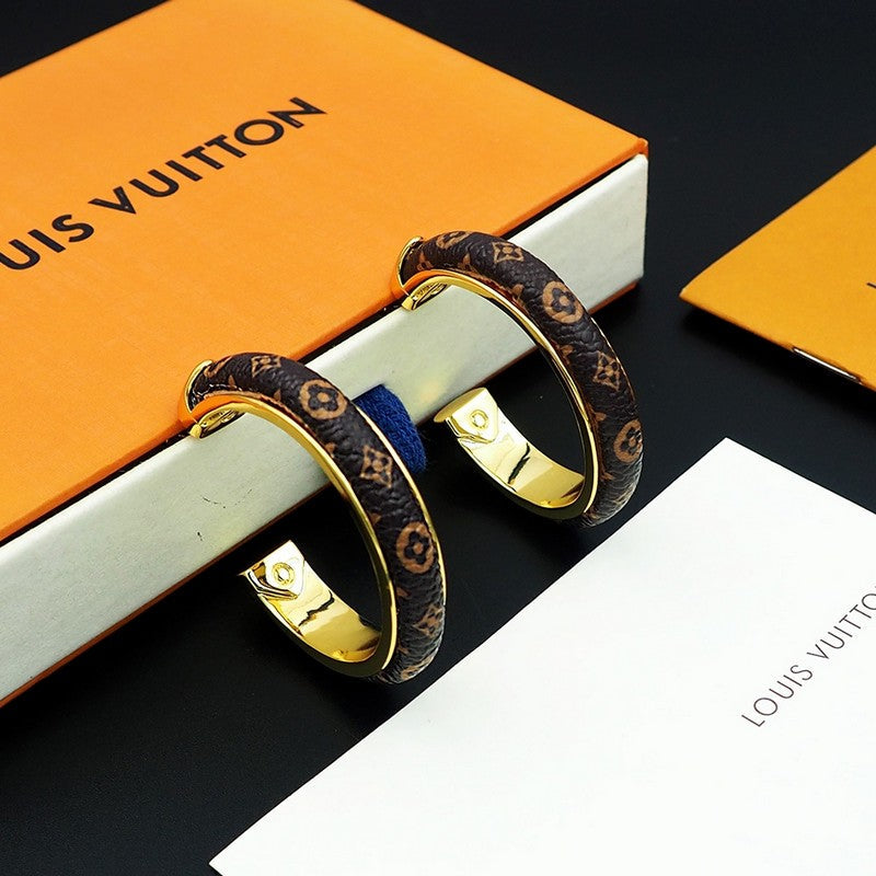 18K Louis Vuitton Monogram Hoop Earrings