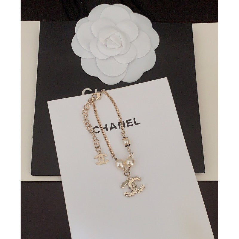 18K Chanel Black & White Logo Chain Bracelet