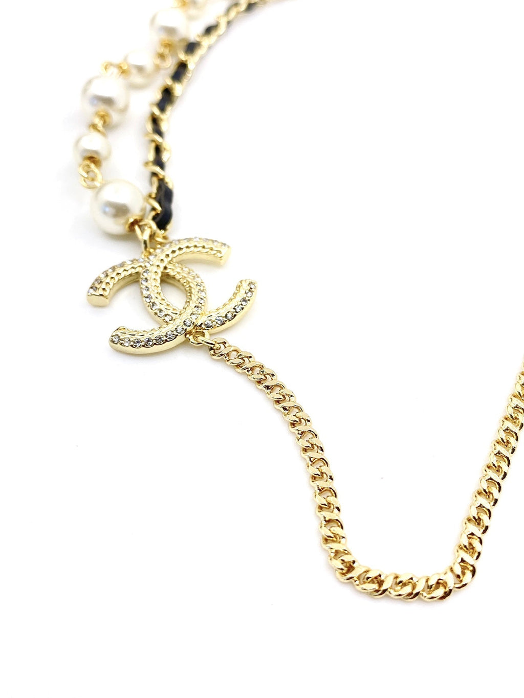 18K Chanel Pearls Strass Choker Necklace