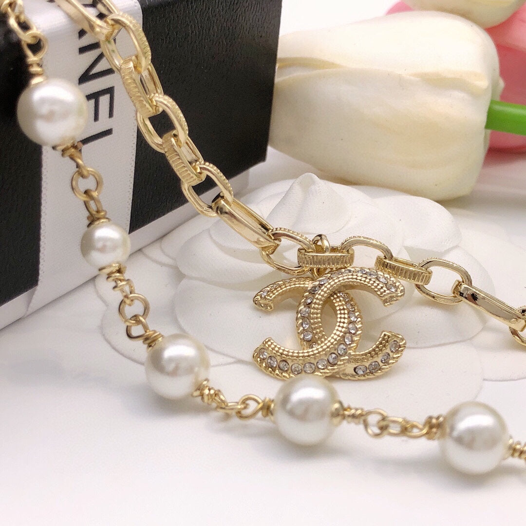 18K Chanel Pearl Chain Bracelet