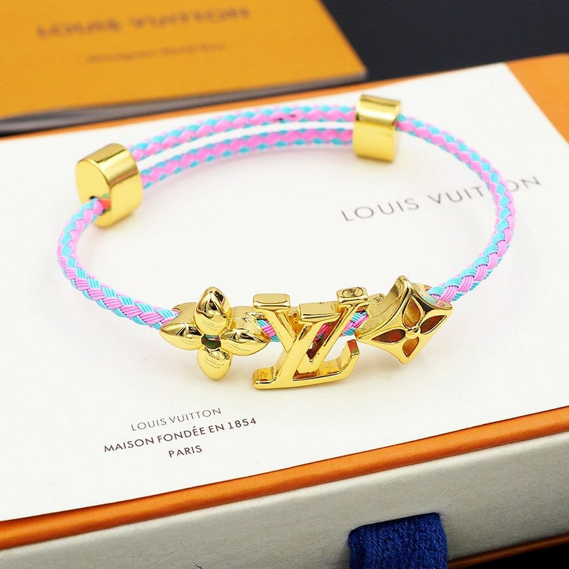 18K Louis Vuitton Monogram Pink & Purple Gold Bracelet