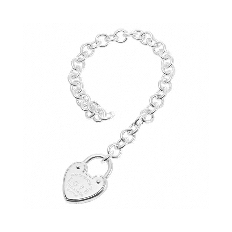 18K Tiffany Heart Tag White Gold Bracelet