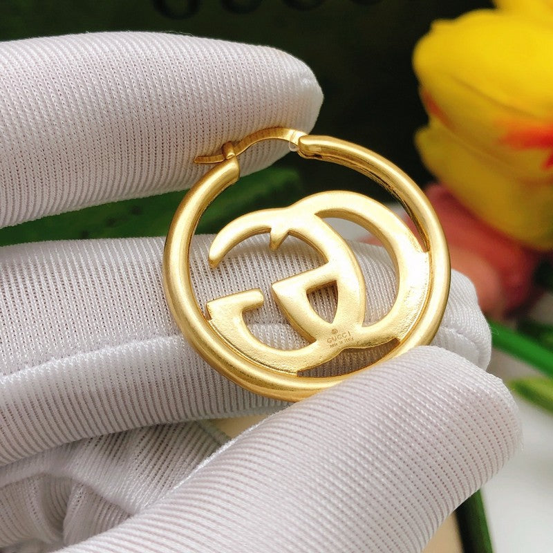 18K Gucci Big Gold Earrings