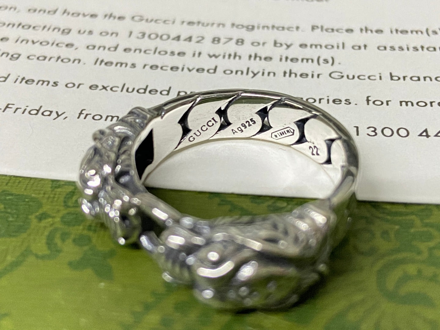 Gucci Tiger Head Chain Ring