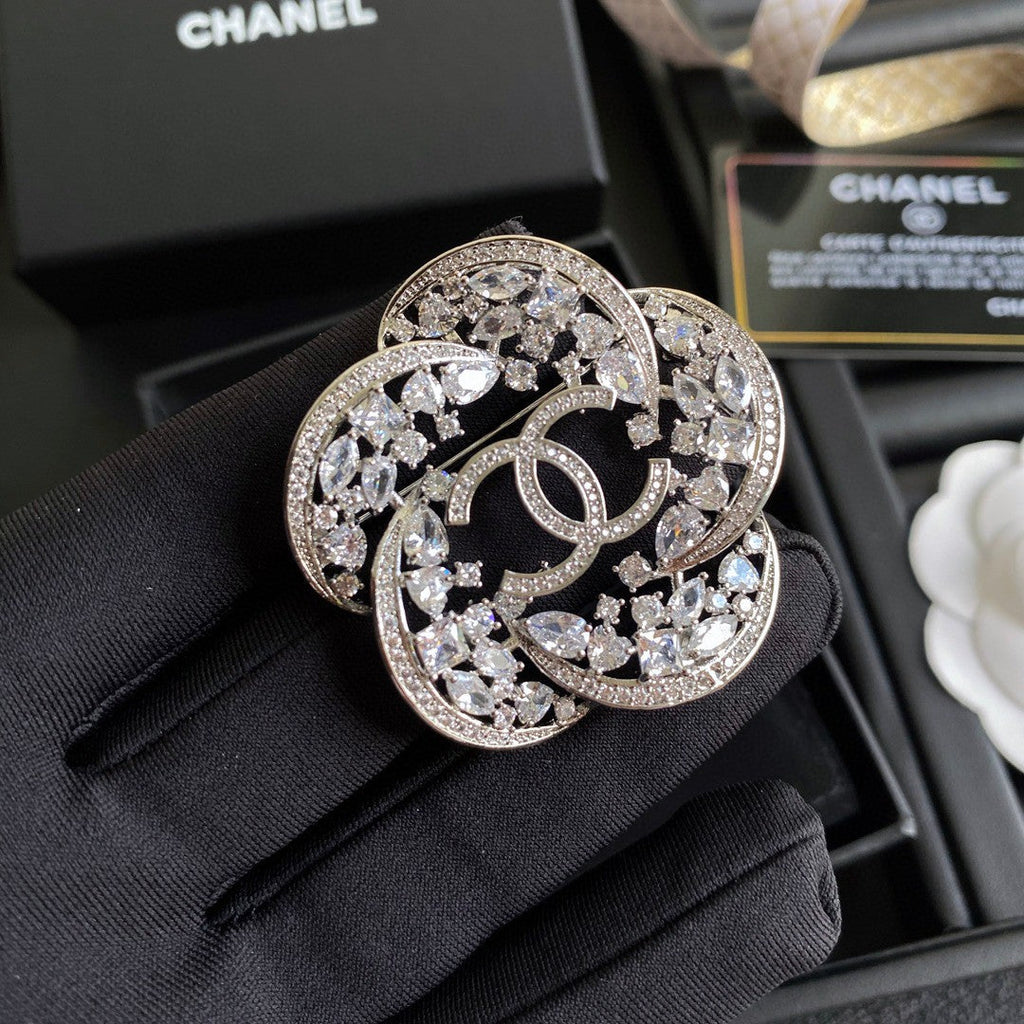 18K Chanel Camellia Diamond Brooch