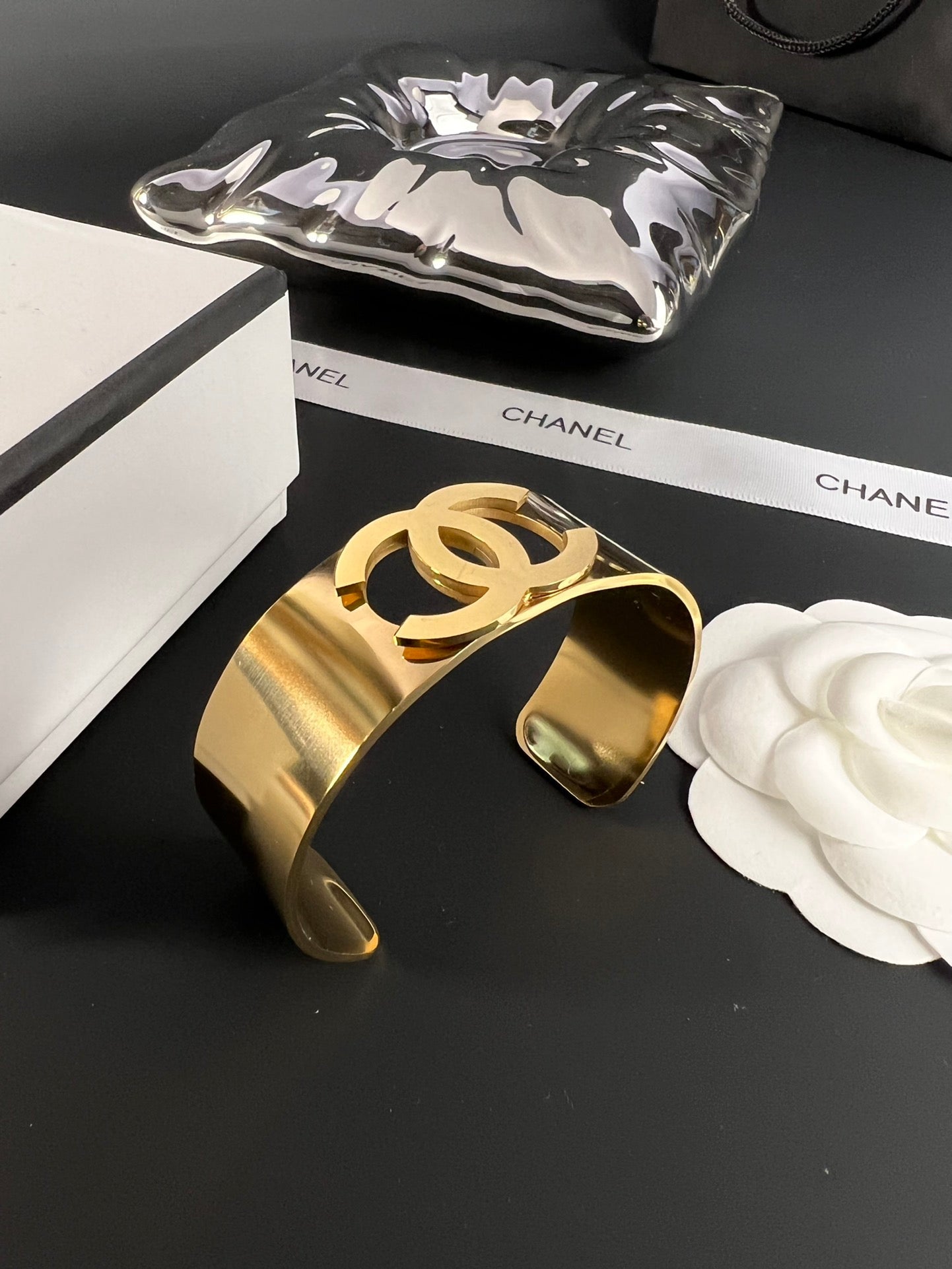 18K Chanel Gold Cuff Bracelet