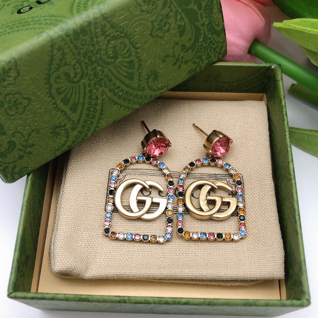 18K Gucci Color Crystals Earrings