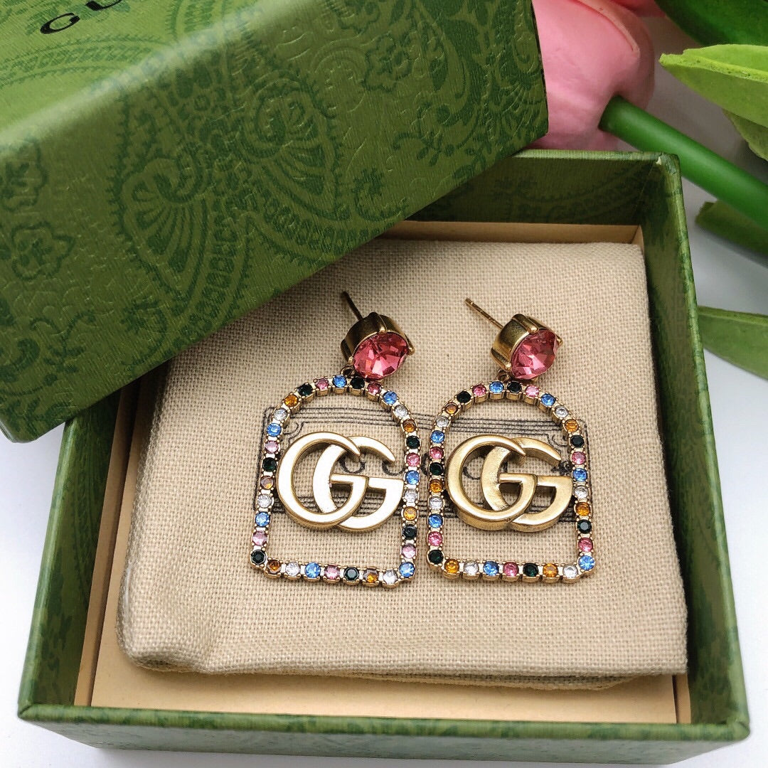 18K Gucci Color Crystals Earrings