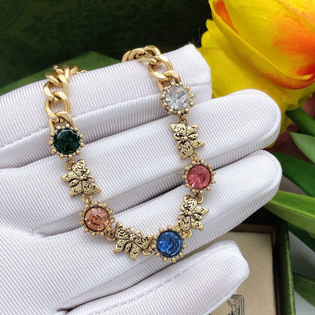 18K Gucci Interlocking G Crystals Bracelet