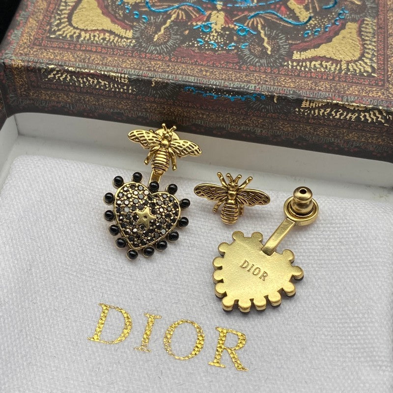 18K Dior Hear Bee Diamond Earrings