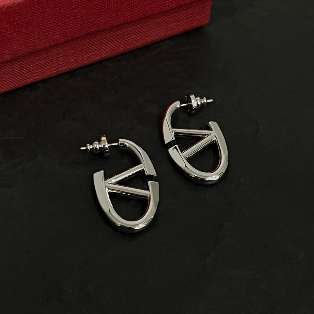 18K Valentino Vlogo Gold Earrings