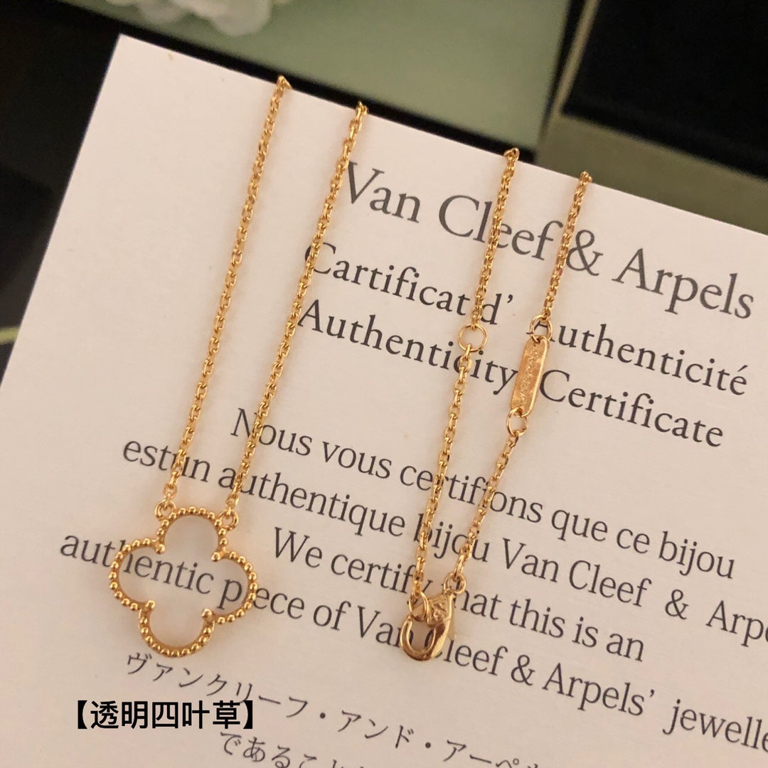 18K Van Cleef & Arpels Vintage Alhambra Pendant Clover Necklace