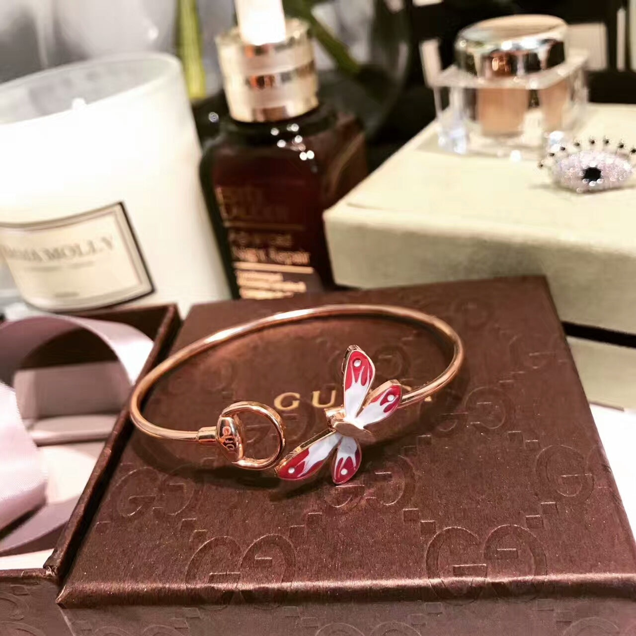 18K Gucci Flora Bangle Bracelet