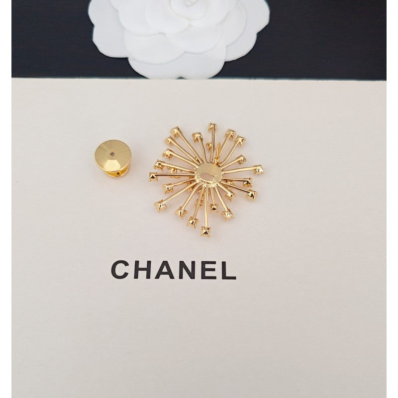 18K Chanel Sun Flower Diamond Brooch
