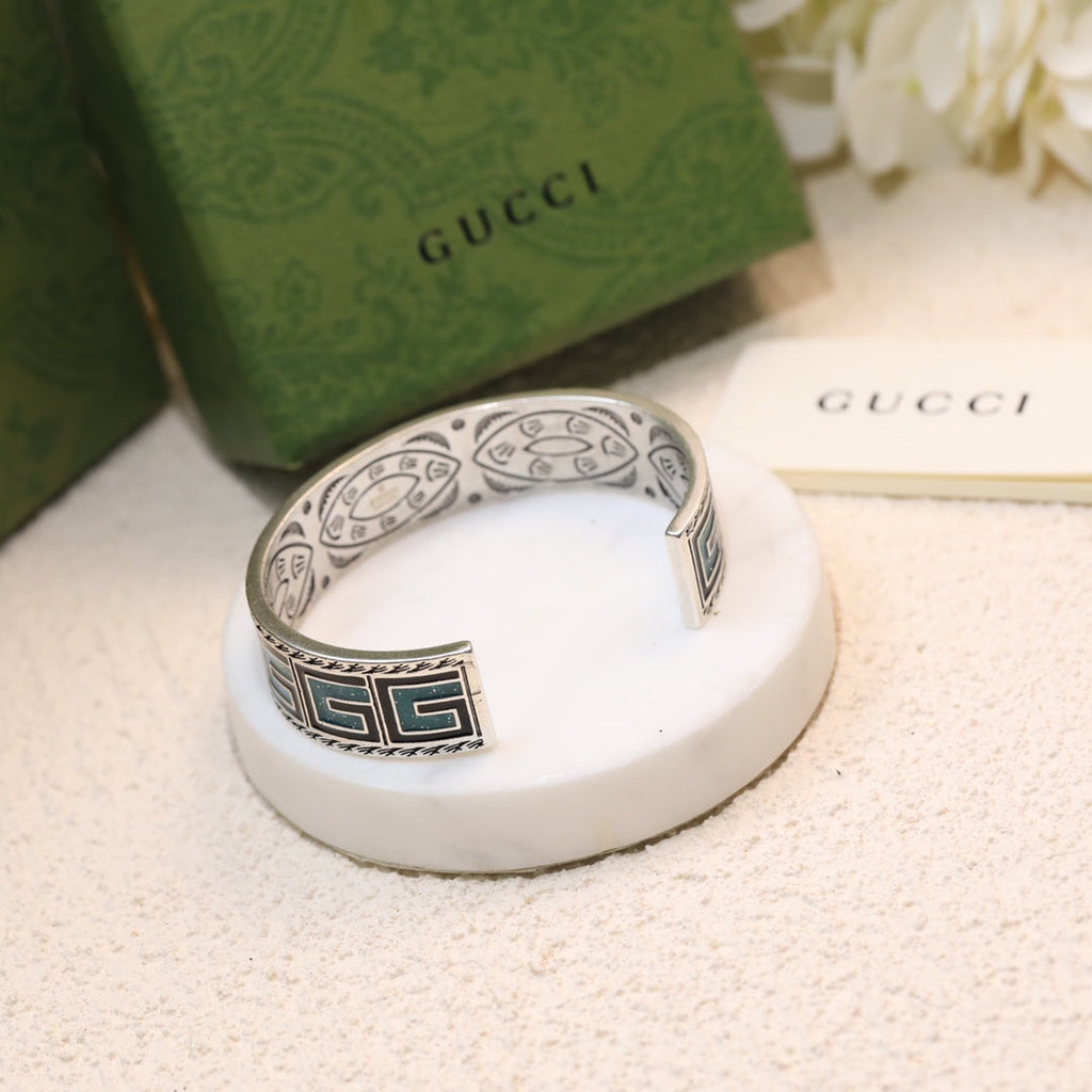 Gucci Cube Green Wide Bracelet
