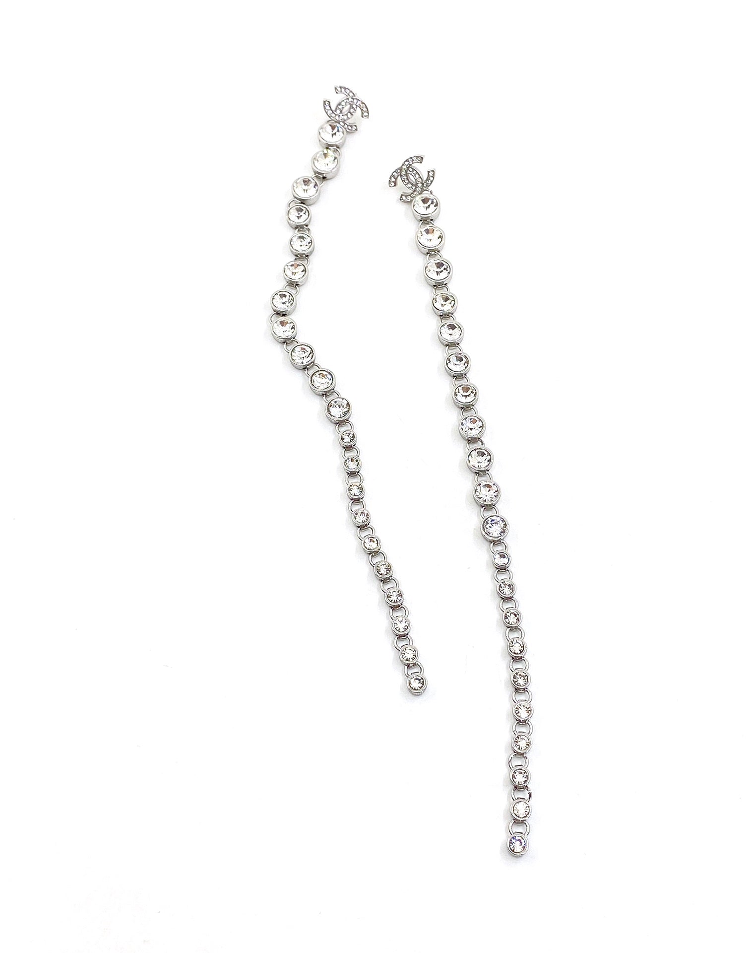 18K Chanel Long Crystals Earrings