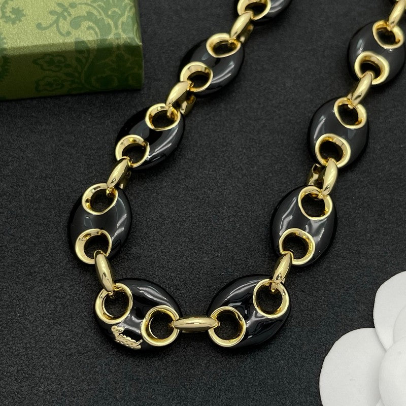 18K Gucci Interlocking G Brown Necklace