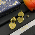 18K Dior Double Heart Diamond Earrings
