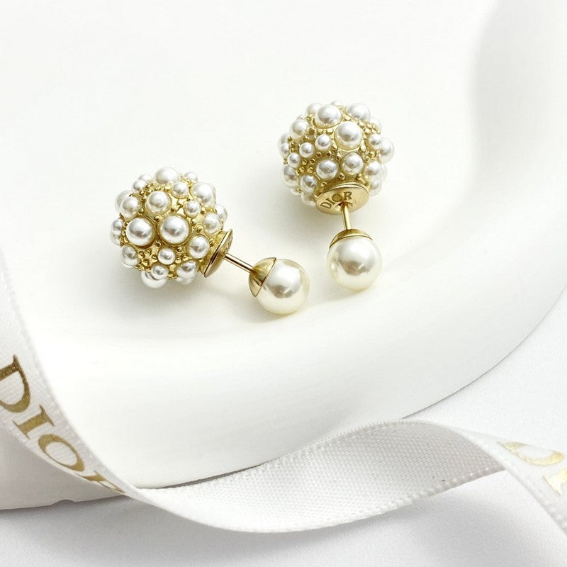 18K Dior Pearl Gold Earrings