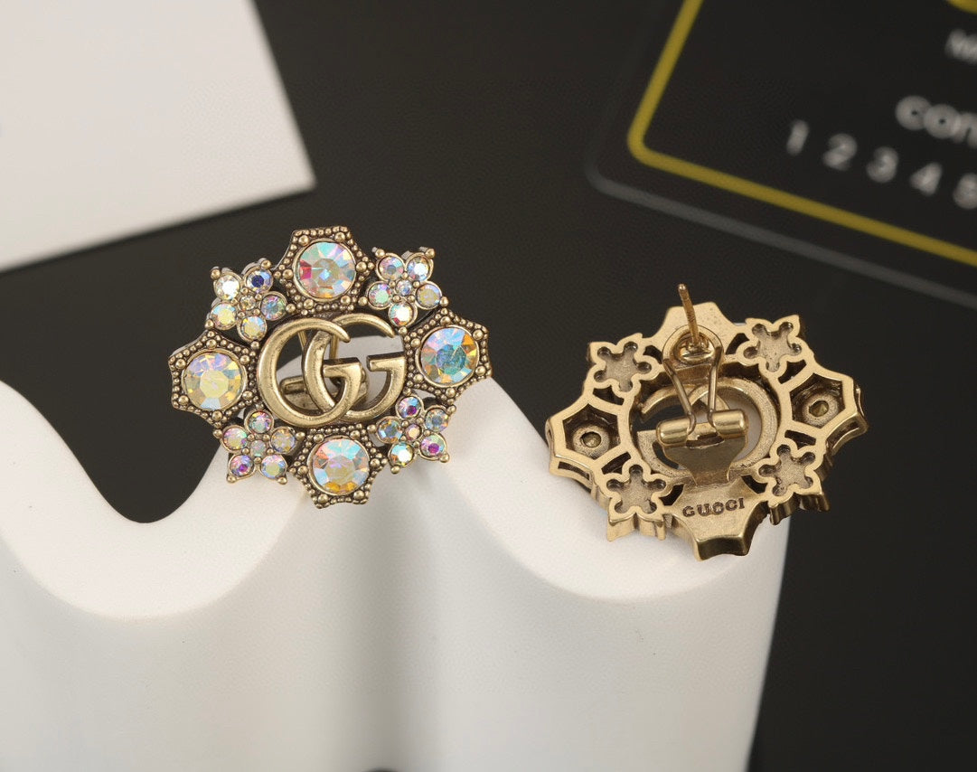 18K Gucci Blue Flowers Earrings