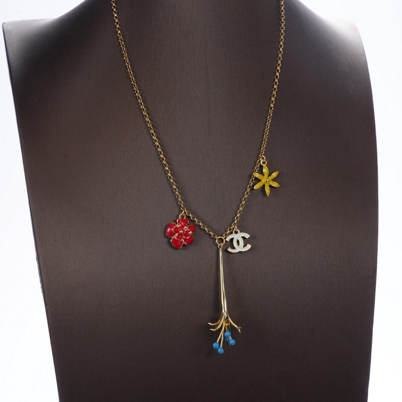 18K Chanel Color Flower Necklace