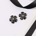 18K Chanel Black & Pink Flower Earrings