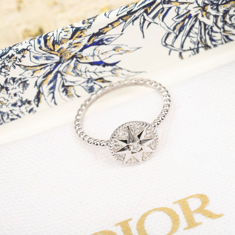 18K Dior Compass Diamond Gold Ring