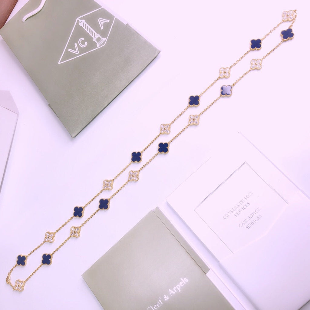 18K Van Cleef & Arpels Vintage Alhambra 20 Motifs Long Necklace