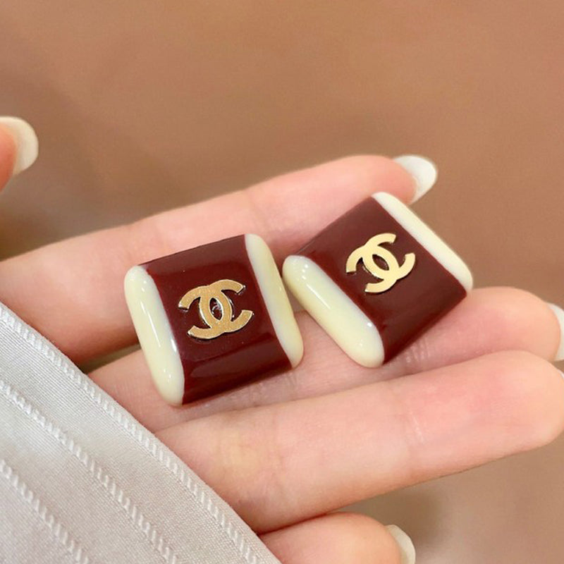 18K Chanel Red & White Pearl Earrings