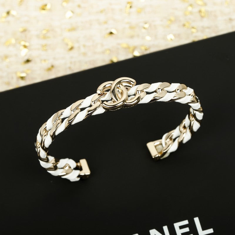 18K Chanel Color Leather Bracelet