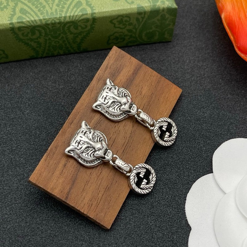 18K Gucci Tiger Drop Earrings