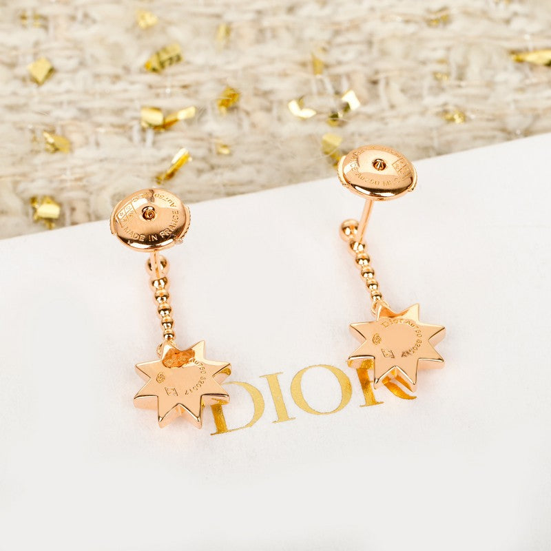 18K Dior Flower Rose Gold Earrings
