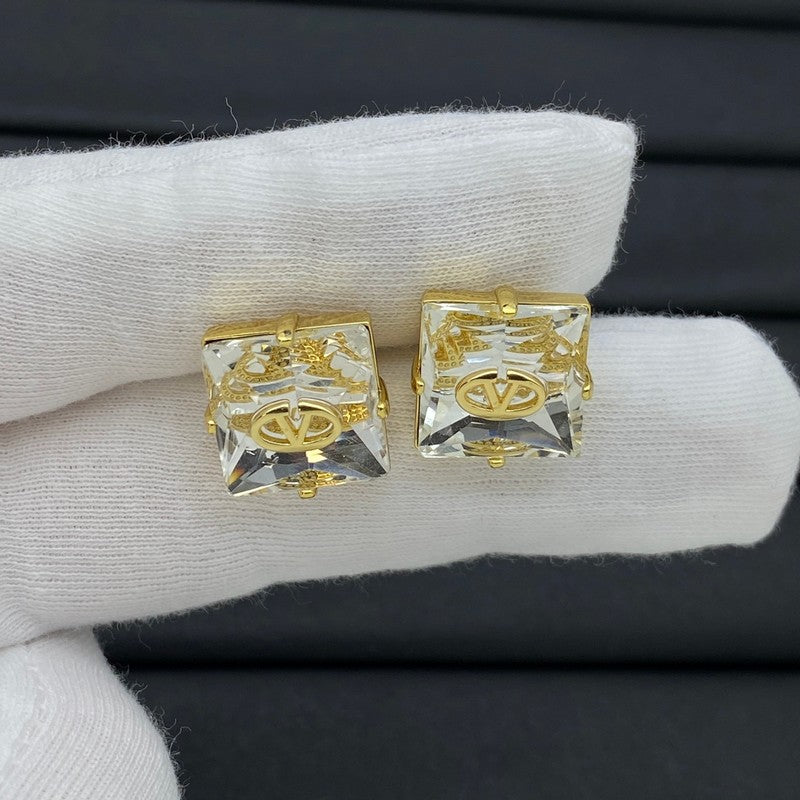 18K Valentino Garavani Vlogo Color Crystal Earrings