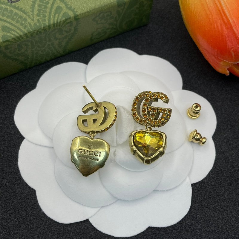 18K Gucci Yellow Crystal Earrings