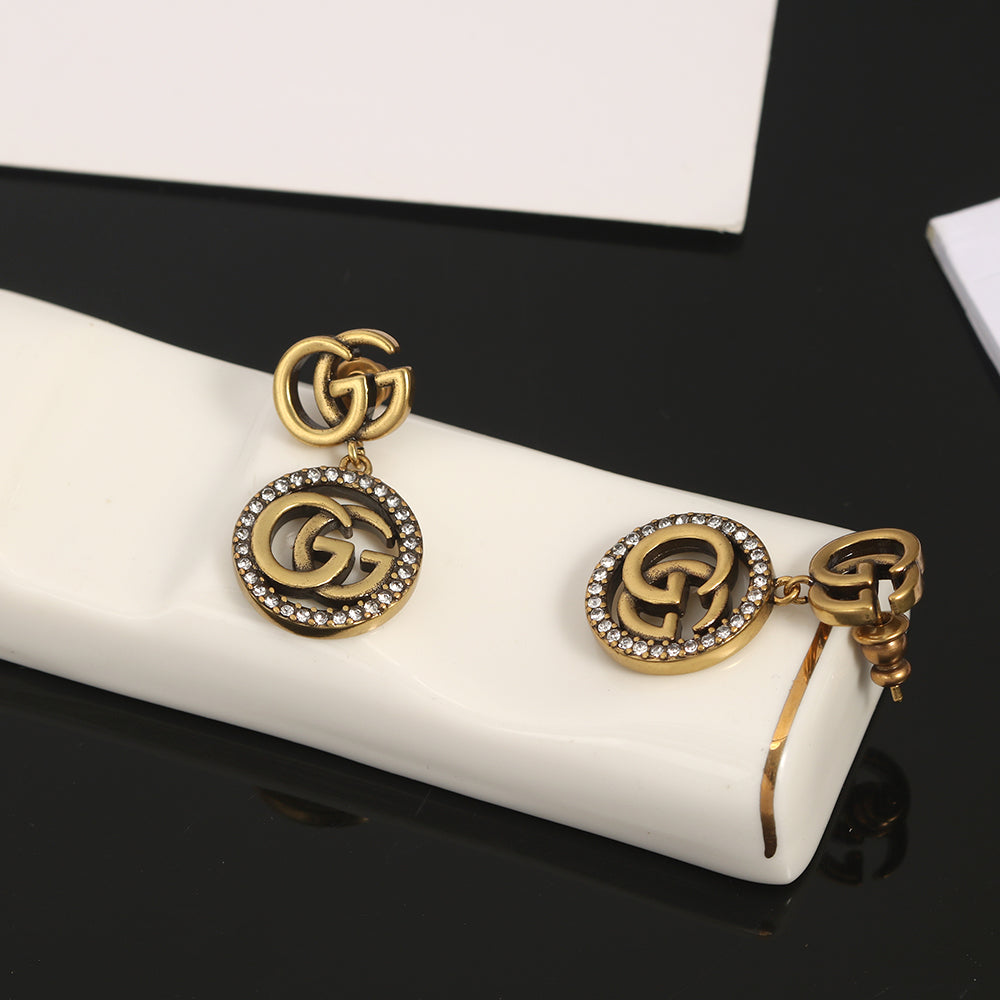 18K Gucci Crystals Vintage Earrings