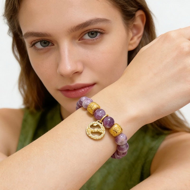 18K Gucci Anger Forest Violet Bead Chain Bracelet