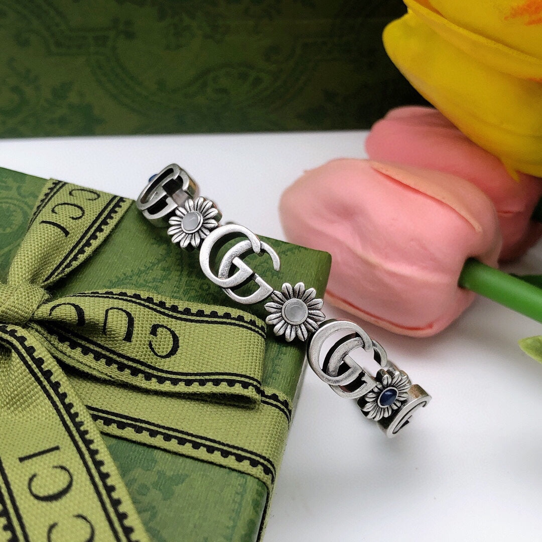 Gucci Flowers Open Cuff Bracelet