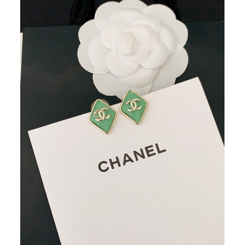 18K Chanel Green Earrings