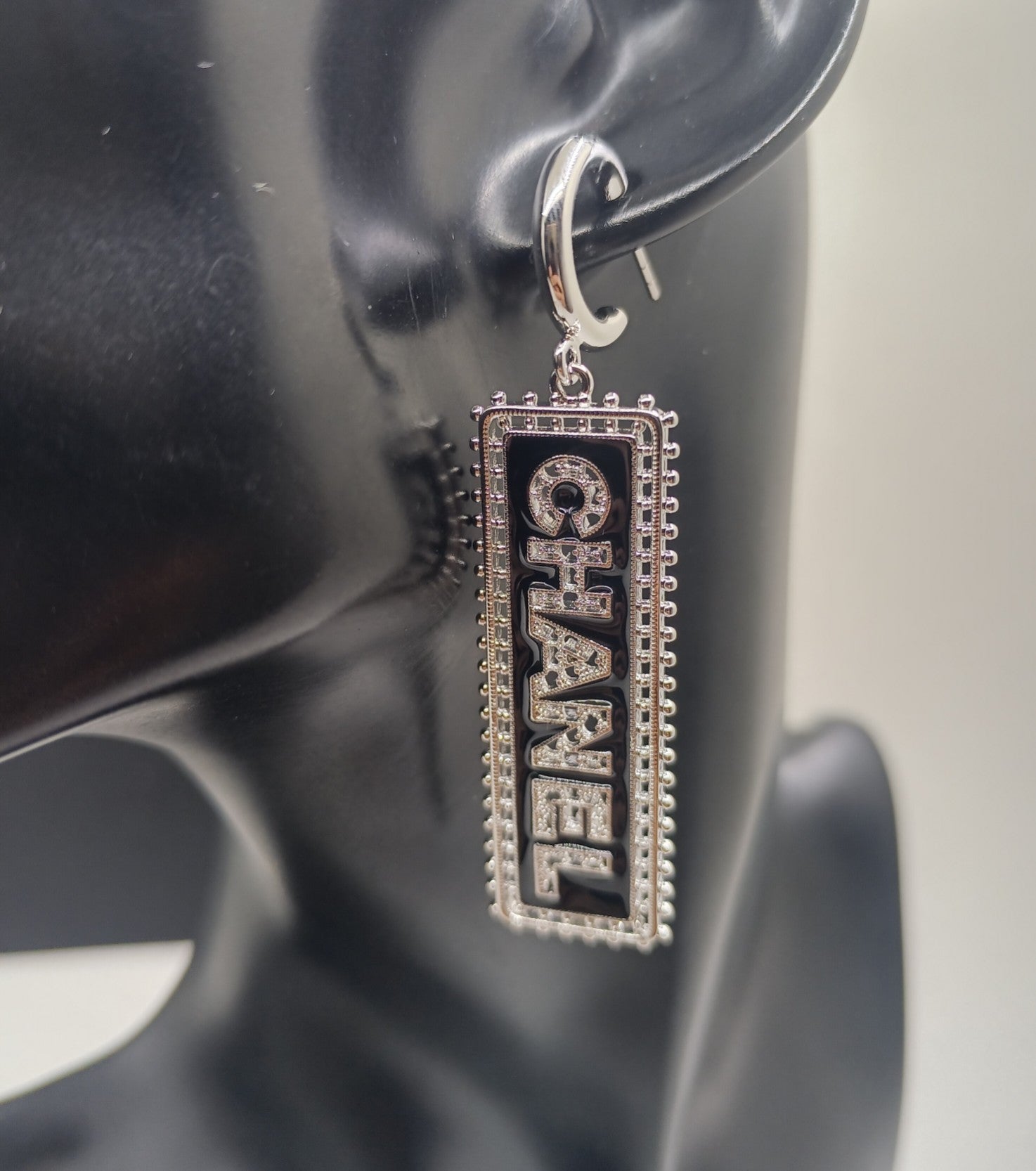 18K Chanel Typo Drop Earrings