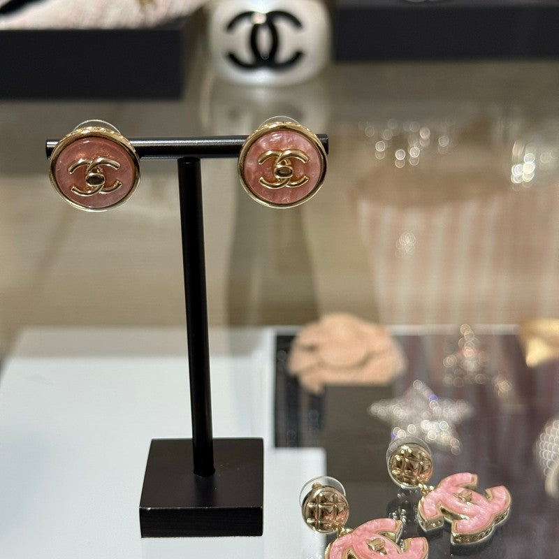18K Chanel 25B Pink Gold Earrings