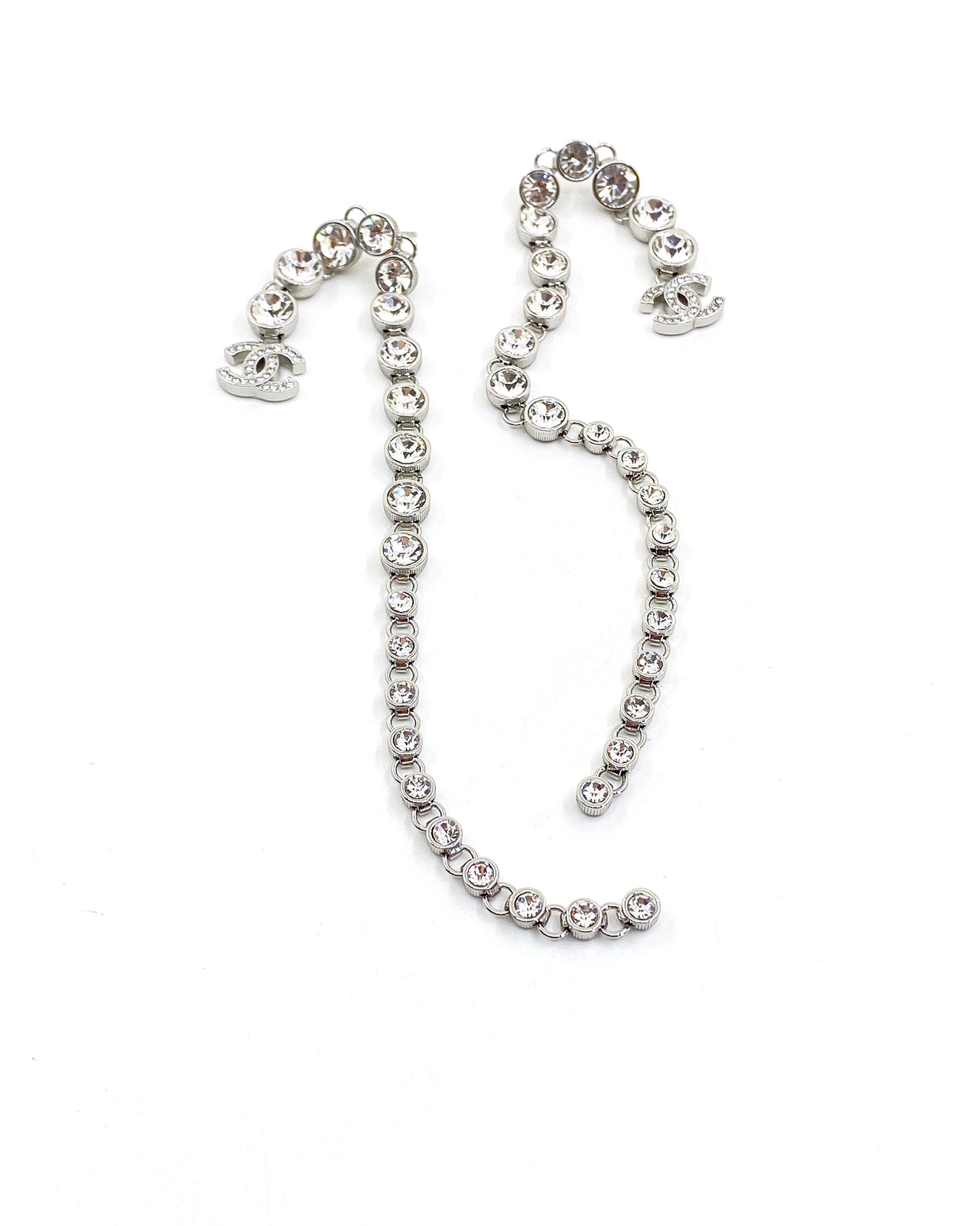 18K Chanel Long Crystal Earrings
