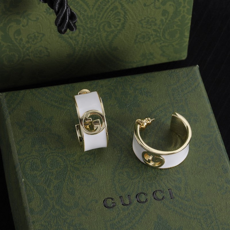 18K Gucci Color Enamel Earrings