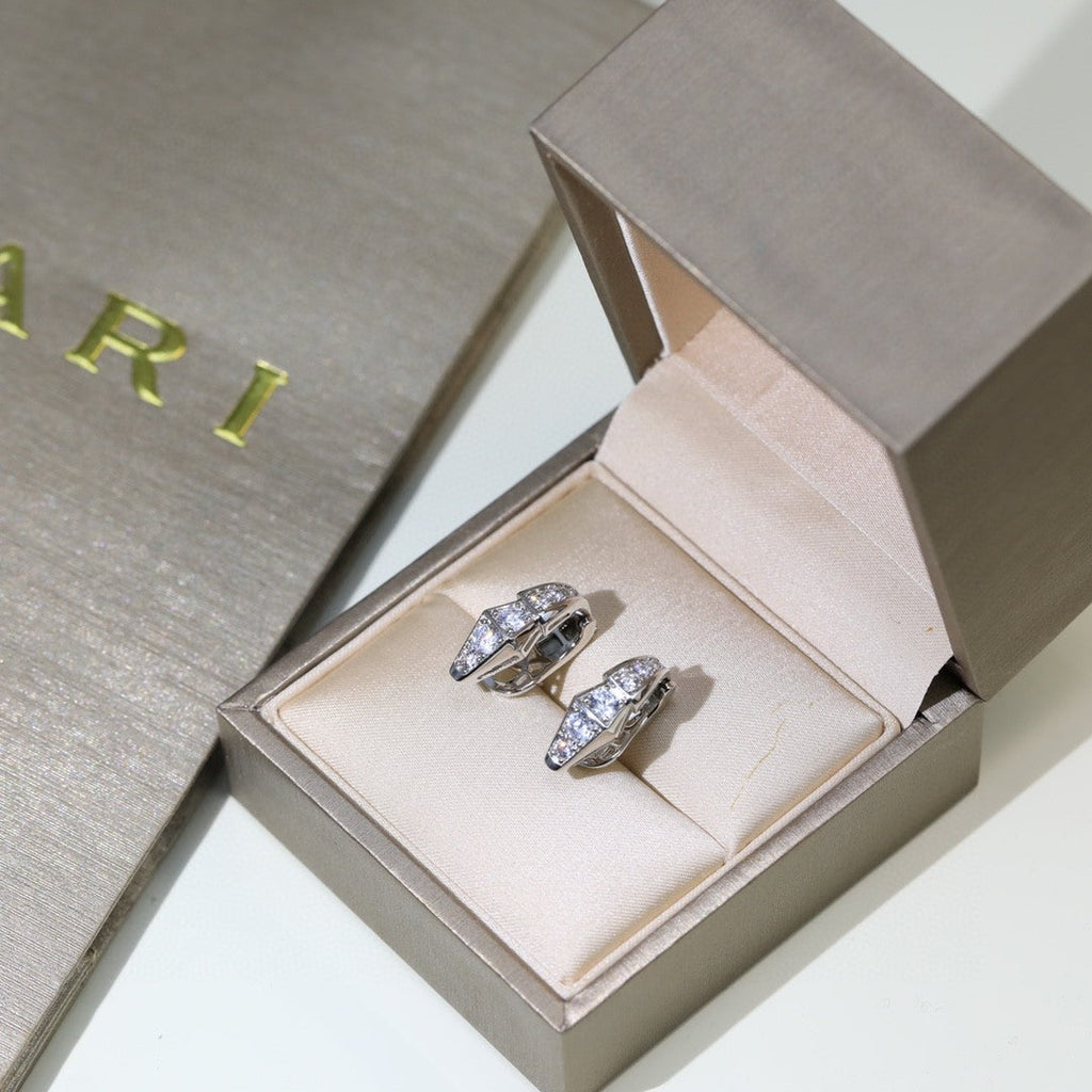 18K BVLGARI BV Serpenti Diamond Earrings