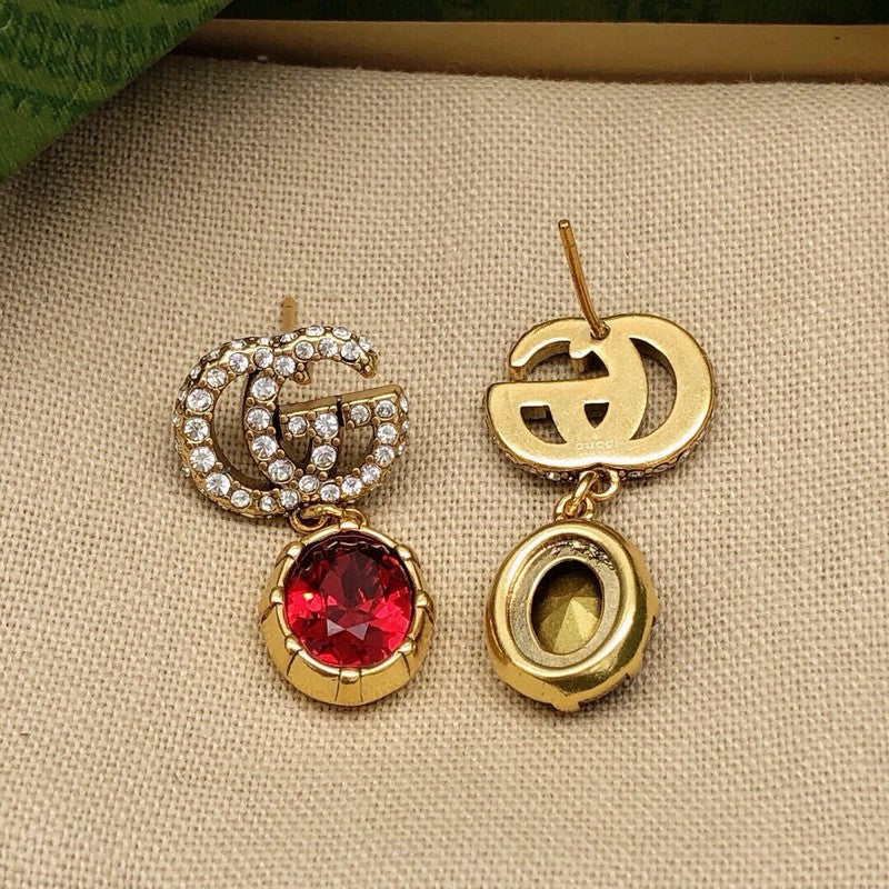 18K Gucci Red Crystal Earrings