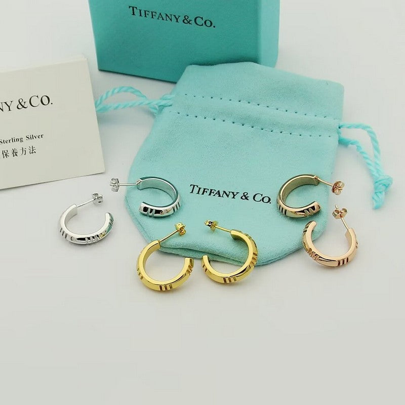 18K Tiffany Atlas X Hoop Earrings